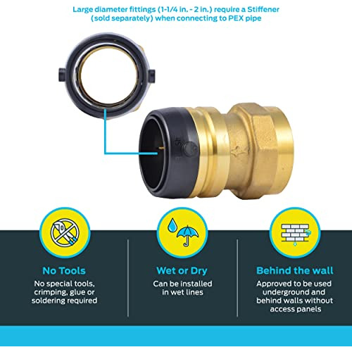 Sharkbite 1-1/4plug Fnpt For Pex, Cobre, Cpvc, Pe