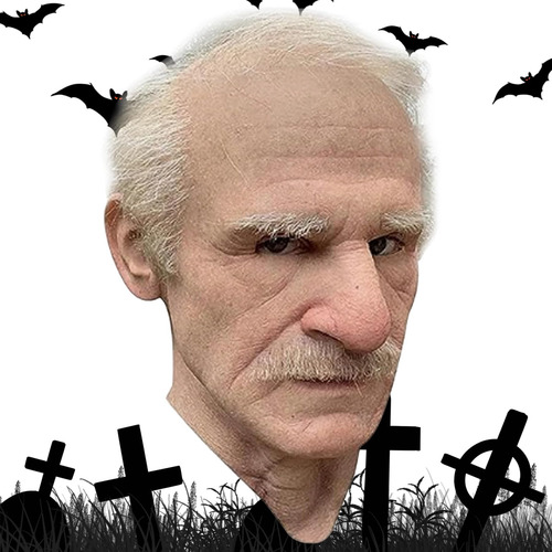 Máscara De Látex Realista De Halloween, Máscara De Velho De