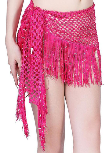 A Mujeres Malla Colgante Danza Del Vientre Hip Falda Rosa