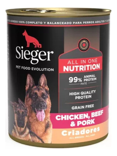 Sieger Perro Criadores Humedo  All In One Pollo Lata X 340gr