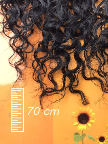 Cabelo Orgânico Cacheado 65cm 300 Gramas 8 Telas ( Informe a cor desejada  por mensagem apos a compra) - Espaço Linda