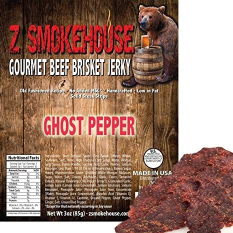 Ghost Pepper Beef Jerky - 100% De Carne De Vacuno De Primera