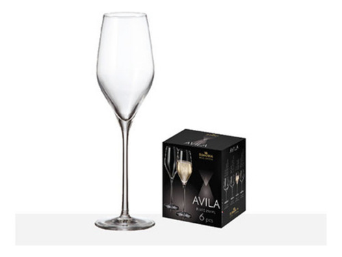 Copas Cristal Bohemia Champagne Avila Flute 230 Ml X6 Origi