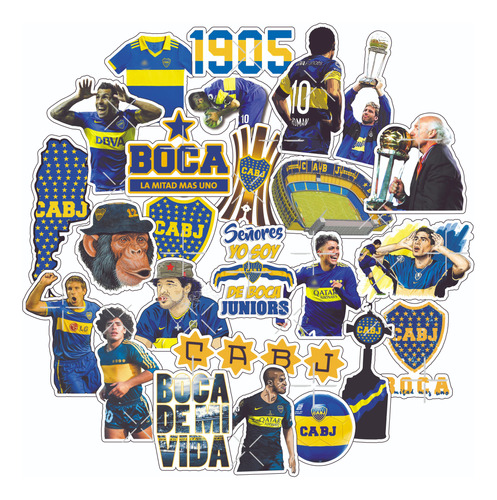 Pack Stickers Calcos Boca Juniors - Resistentes Al Agua