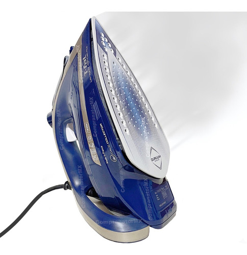 Plancha Ropa Suela Cerámica Con Vapor Profesional Vertical Color Azul