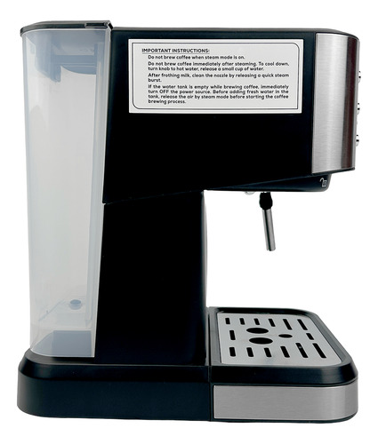 Cafetera Espresso 2 En 1 Dakota Con Espumador De Leche 20 Bares 1.5l