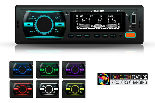 Imagen 4 de 5 de Autoestereo Bluetooth 1 Din Usb, Sd Aux Graba A Usb Steelpro