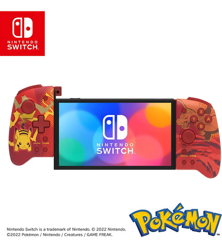 Joystick Hori Split Pad Pro Pikachu y Charizard volcanic red