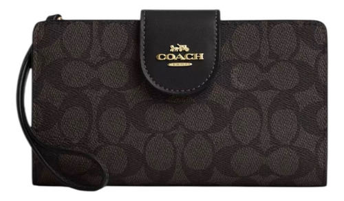 Cartera Larga Coach Phone Canvas Black Liso