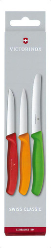 Victorinox Set De Cuchillos Mondadores Swiss Classic, 3 Piezas. Rojo / Naranja / Verde