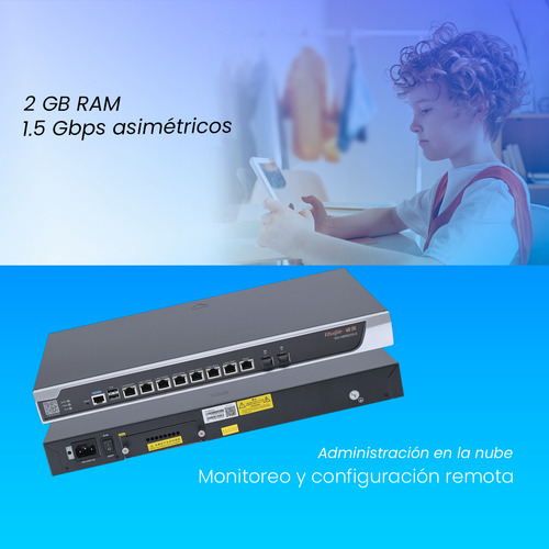 Ruijie Router Core Administrable Rg-nbr6205-e Cloud 8 Puertos Gigabit 2 Puertos Sfp Hasta 500 Clientes Optimización Con Un Clic No Requiere Controlador Auto-organización De La Red
