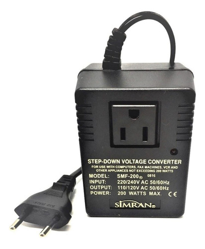 Convertidor De Voltaje Simran 220v-110v, 200watts