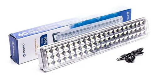 Imagen 2 de 7 de Luz De Emergencia Recargable 60 Leds Luces 2 Intensidades