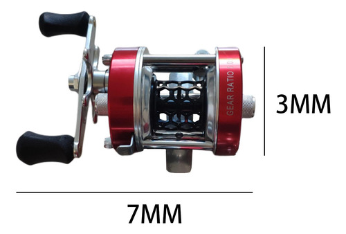 Carretel De Baitcasting W300l / W300r, Rolamento L Vermelho