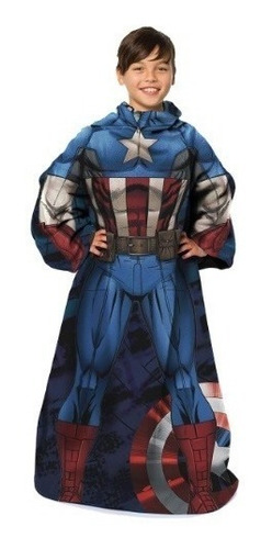 Bata Pijama Cobija Colcha Tunica Capitan America Para Niños