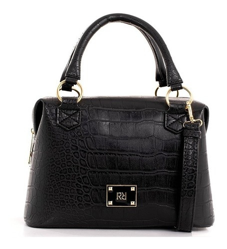 Bolsa Rafitthy Feminina Tote Bau Transversal 28.11180a Preta Cor Preto