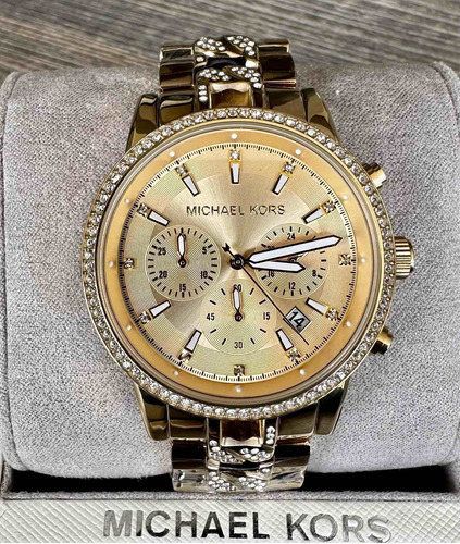 Reloj Michael Kors Ritz Modelo Mk6937 Original Para Dama Color De La Correa Dorado Color Del Bisel Dorado Color Del Fondo Dorado