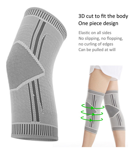 Para 1 Par Mangas De Soporte De Rodilla De Doble Cara Heat