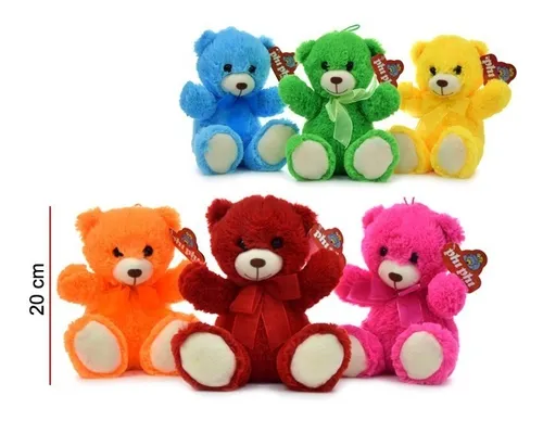 Peluche Oso Sentado Con Mo o 20cm Colores Surtidos 7816
