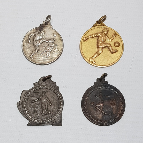 Antiguas Medallas Fútbol Sin Grabar Lote X 4 Mag 61840