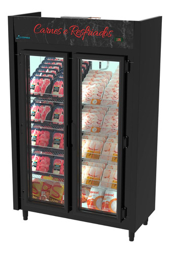 Expositor Carnes 2 Portas Kofisa Ar Forçado Led 890l