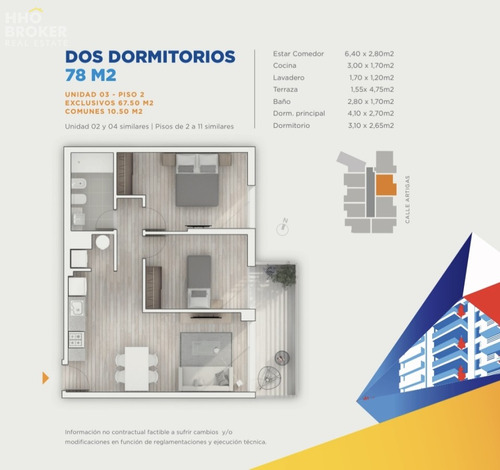 Edificio Gala Pop, Venta Departamento A Estrenar, 2 Dor.  Tres Cruces,  Montevideo.