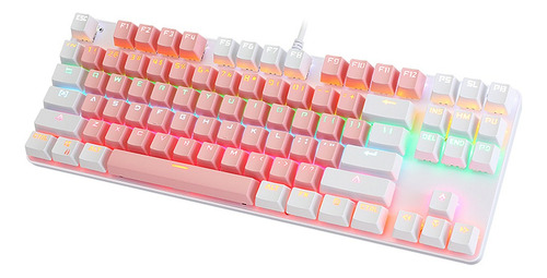 Teclado Mecánico Con Cable 87 Teclas Mixta De Luz Mecánica