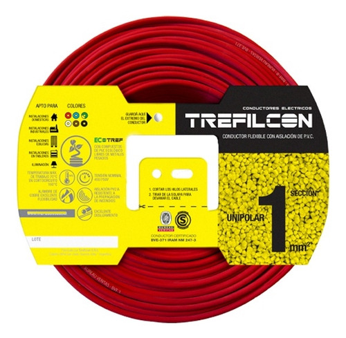 Cable Unipolar Trefilcon 1mm Certificado Normalizado X 25m 