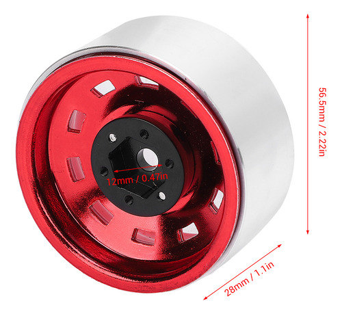 Retro Rc Crawler Wheel Hub Car 5 Groove 1,9 Polegadas E 10 Q