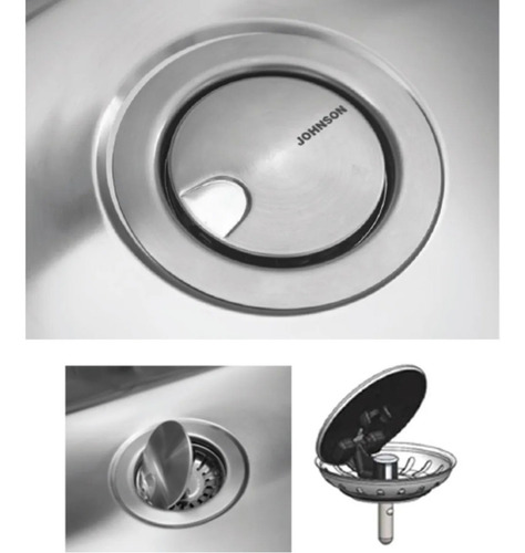 Imagen 6 de 8 de Bacha Simple Cocina Johnson Curve Si77 A Antirrebalse Apoyar