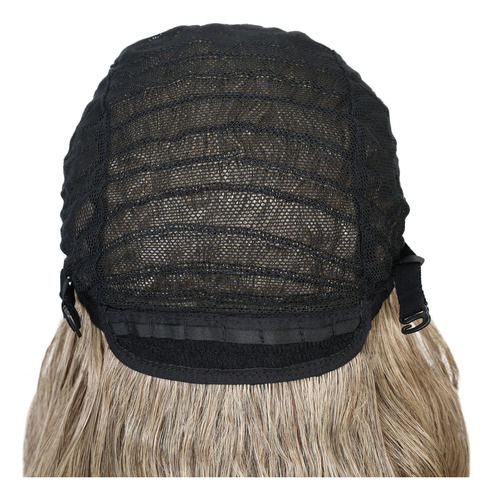 Peluca Delant Larga Rubia De Mujer Con Ondas Naturales Color Negro Tamaño De La Base M