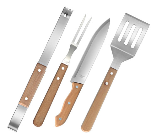 1 Jgo Cubiertos Para Parrilla Utensilios De Barbacoa Kit Por