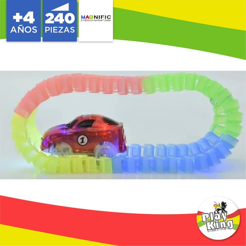 Imagen 2 de 3 de Magnific Tracks 240 Pz Pista Flexible Auto Luminoso Playking