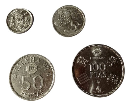 Lote De 4 Monedas De España Vf+ Rey Juan Carlos I (Usado)