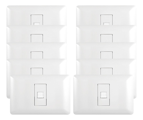 Pack 10 Toma Rj45 Red Internet Blanco