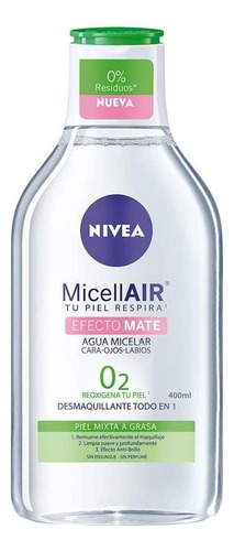 Agua Micelar Desmaquillante Nivea Efecto Mate 400 Ml