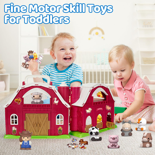 Farm Animals Big Barn Toy Aigybobo Para 1-3 Anos Com Bonecos