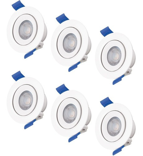 Luminarios Redondos Empotrables 12w Pack 6 Aksi Luz Blanca Color Blanco