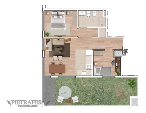 Apartamento En Venta A Estrenar 2 Dormitorio, 1 Baño Y Patio - Monte Caseros- Tres Cruces