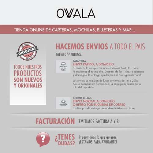Imagen 6 de 7 de Billetera Las Oreiro Cuero Sintetico Mujer Cierre Original
