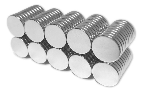 50 imanes de neodimio superfuertes de 10 mm x 1,5 mm.