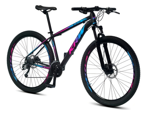Bicicleta Aro 29 Krw Alumínio 27v Freio Hidráulico R7 Cor Preto