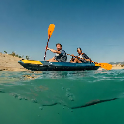 Canoa Caiaque Inflável De Passeio 1/2 Lugares Eco Cor Azul