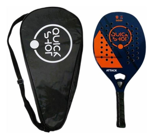 Raquete Beach Tennis Kevlar Attack Quick Shot + Capa