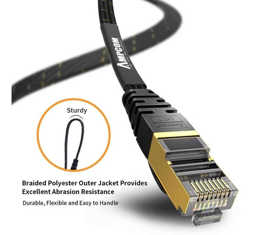Imagen 3 de 6 de Cable De Red Lan Ethernet Cat7 10gbps Rj45 Internet 8 Metros