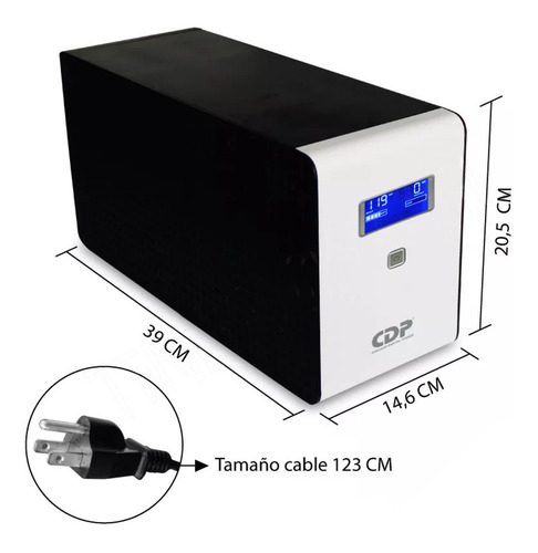 Ups Interactiva Cdp R-smart 1210, 1200va/720w, 10 Tomas, Lcd