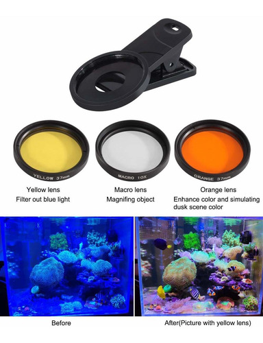 Aquarium Choice Kits De Filtro De Lente Coral Para Telfono