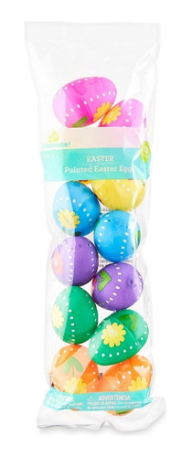12 Huevos De Plástico Para Pascua Para Rellenar Flores Pint