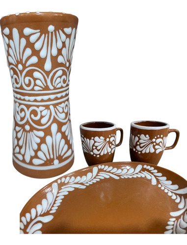 Juego De Vajilla Con Florero Talavera 6 Pzs Marrón Talavera Boliche