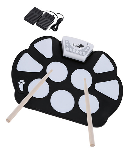 Kit De Silicona Portátil Roll Up Drum Stick Pad Para Batería